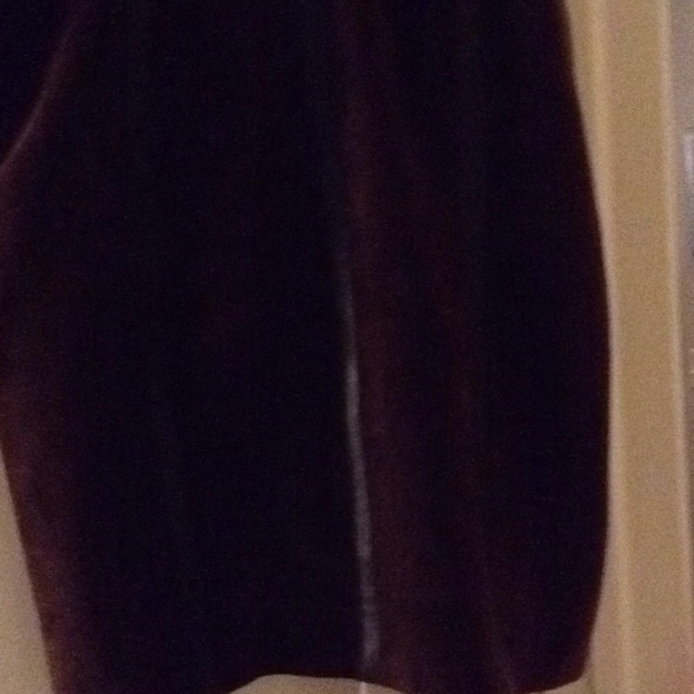 Brown suede skirt with brown leather striping.